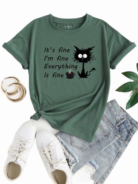 

cartoon and slogan graphic tee a4hj#, White