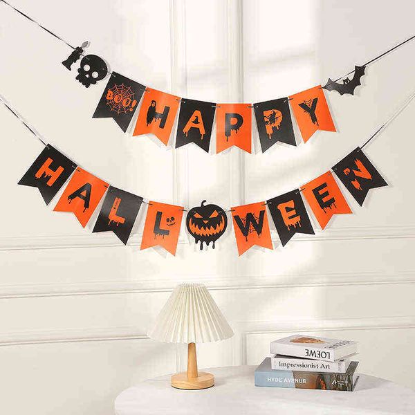 

factory outlet new halloween alphabet flag pulling party horror theme background jacquard spiral decoration scene layout banner