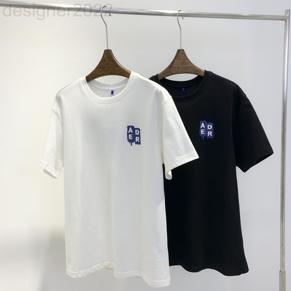 

women's t-shirt designer ader summer short sleeve water drop letter embroidery printed men's and women's same style couple lo, White