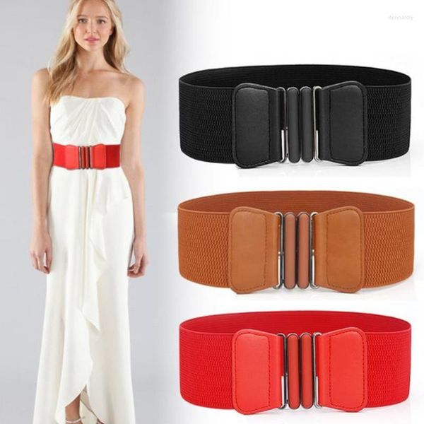 Gürtel Marke Taille Frauen Dame Solide Stretch Elastischen Breiten Gürtel Kleid Schmuck Für Bund CorsetsBelts Donn22