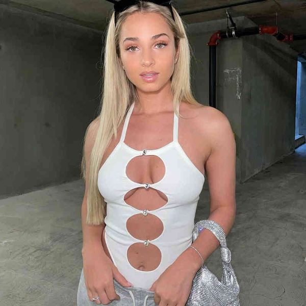 

2022 women's dresses spring summer ins new neckline hollow out drill temperament bodysuit club party mini dress, Black;white