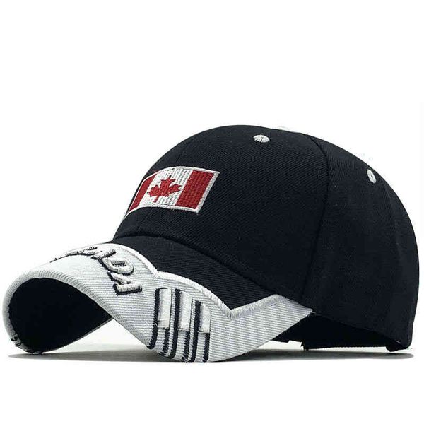 

designer fit trucker straw cowboy hat man woman spring summer new black white contrast color canadian flag canada embroidered baseball cap f, Blue;gray