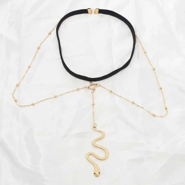 

066c women snake leg chains suitable for girls gold silver snake pendant boho body chains suitable for beach summer holidays, Red;blue