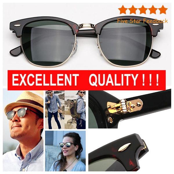 

fashion vintage sunglasses womens sunglasses mens sun glasses half frame des lunettes de soleil for men with leather case retail p2658, White;black