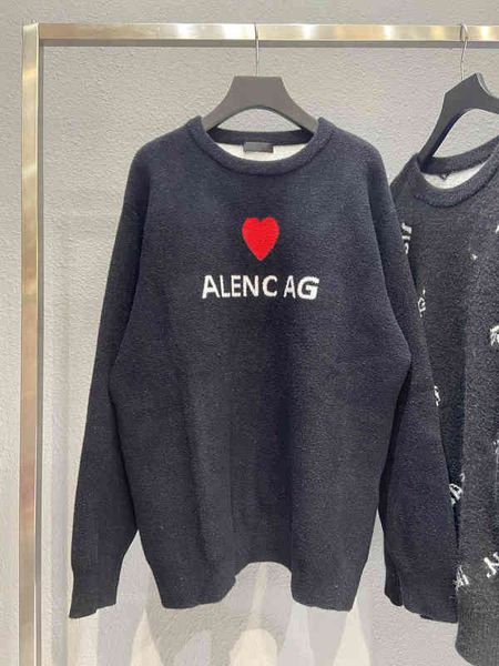 

men's sweaters correct version autumn and winter paris men's women's loose knit sweater, White;black