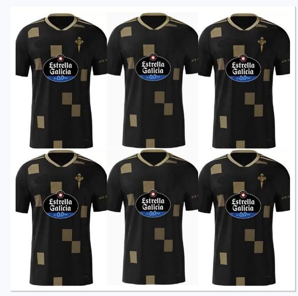 

22 23 celta de vigo centenary soccer jerseys iago aspas 2022 2023 away camiseta nolito f.beltran hugo mallo solari s. mina brais mendez home, Black;yellow