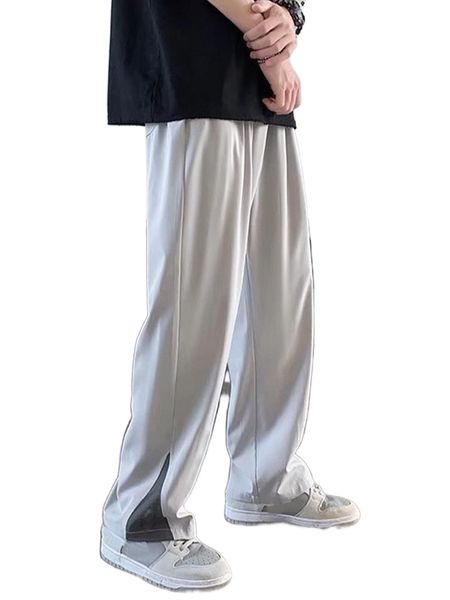 

men contrast panel pants g4n5#, Black