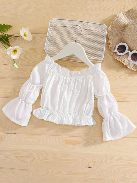 

little girl's one shoulder lace hem she, White;black