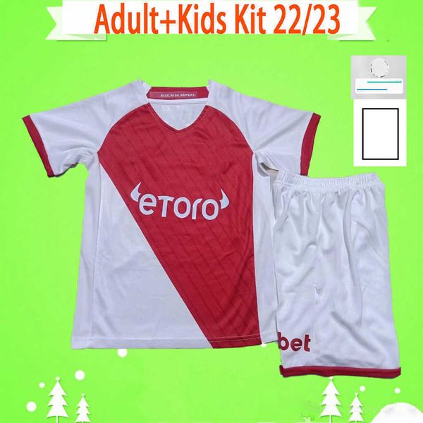 

and kids kit 22 23 monaco ben as yedder volland diop soccer jerseys jovetic child 2022 2023 football shirt children maillot jorge men, Black