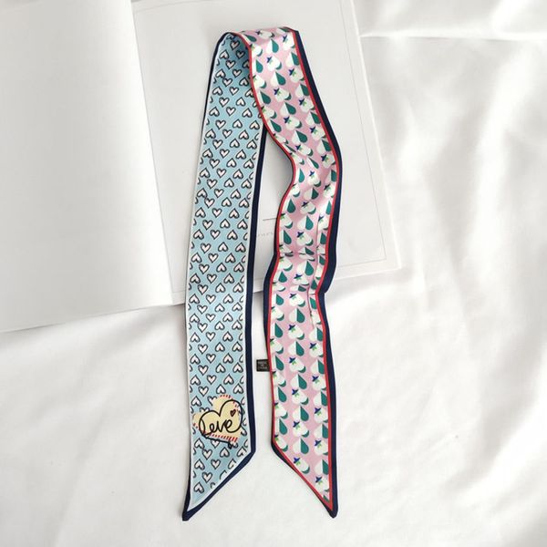 

hbp fashion new twill silk small women chain scarf hair bags handle decoration tie multifunctional hand ribbon sj244 220723, Blue;gray