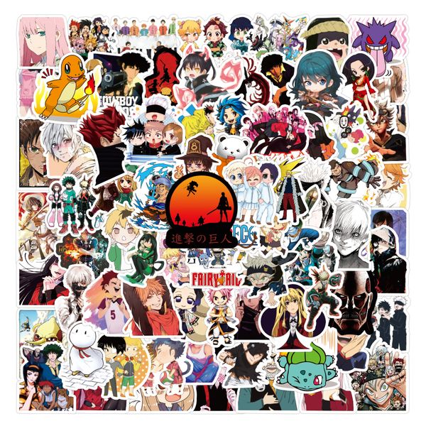 

50pcs japanese cartoon anime stickers for water bottle pencil phone case refrigerator skateboard car cute decals kids toys
