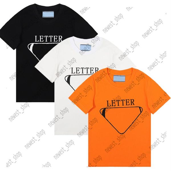 

children designer paris kids t shirt t-shirt tee triangle letter print boys girls clothing green striped short sleeve geometr2659, Blue
