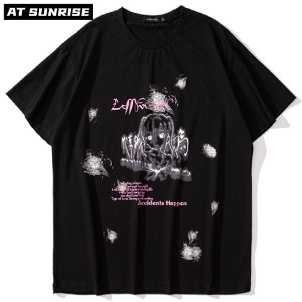 

men streetwear harajuku oversize t shirt cartoon anime girl print tshirt hip hop summer short sleeve tshirt cotton loose tees 220608, White;black