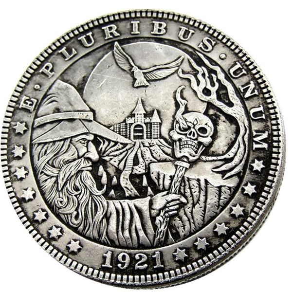 

hb34 hobo morgan dollar skull zombie skeleton copy coins brass craft ornaments home decoration accessories335q