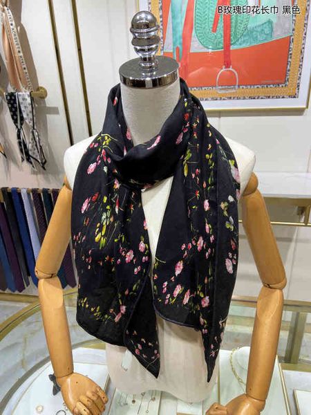 

scarves [rose printing]b's scarf counter the same super cashmere dual-purpose autumn and winter long shawl, Blue;gray