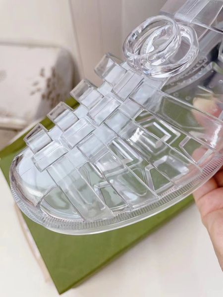 

2022 new european style slipper women's gladiator sandals pvc clear shoes fashion slippers round button decoration roman woven transpar, Black