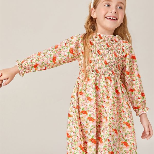 

little girl's printed ruffle sleeve dress she, Red;yellow
