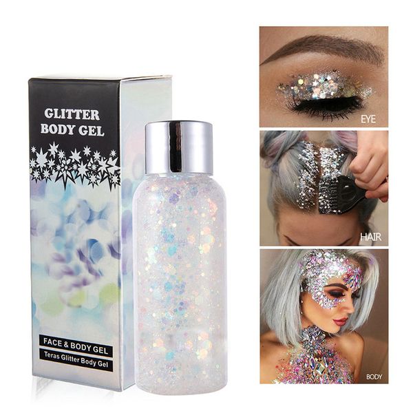 Olho Glitter Unha Cabelo Corpo Rosto Glitters Olhos Sombra Solto Colorido Lantejoulas Creme Palco Festival Festa Decoração Maquiagem Cosméticos YS0040