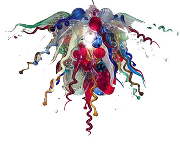 

multicolor blown glass led chandelier indoor glass light fixture decoration