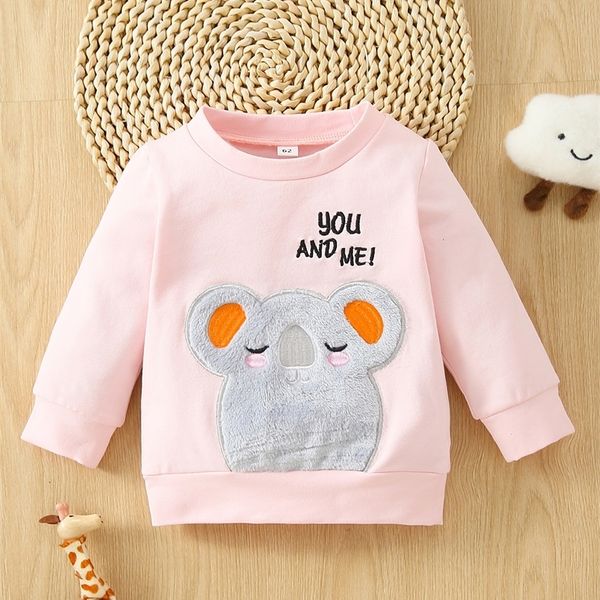 

baby slogan & elephant embroidery pullover she, Black