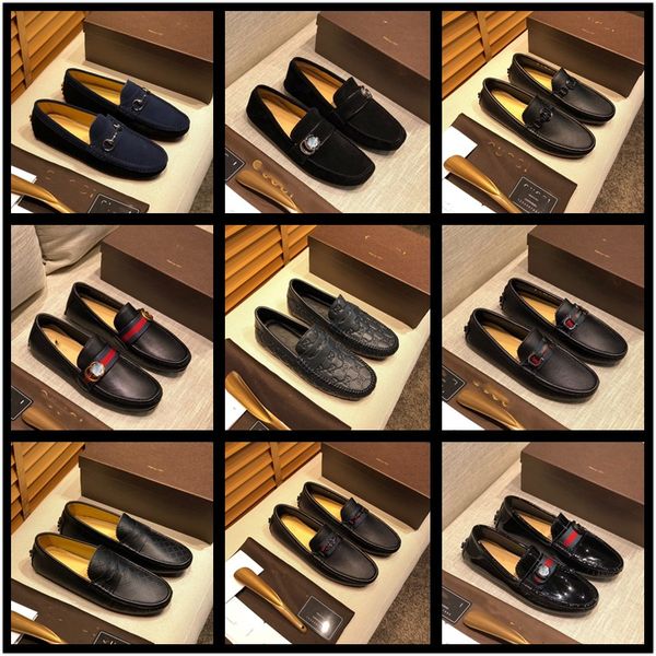 

luxury brand fashion soft moccasins men loafers genuine leather shoes designer mens flats suede driving shoes khaki, Black