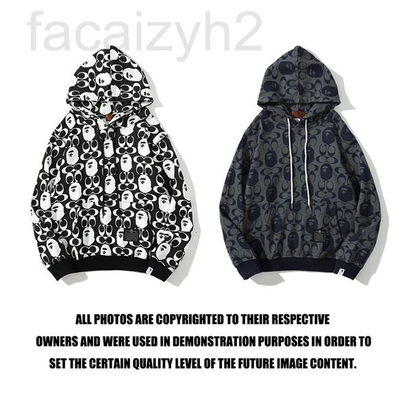 

men's hoodies & sweatshirts designer winter cartoon animation casual black cotton zipper plush hooded unlined side seam pocket sweater
