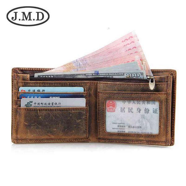 

wallets handbags jiameida crazy horse leather short men's, Red;black