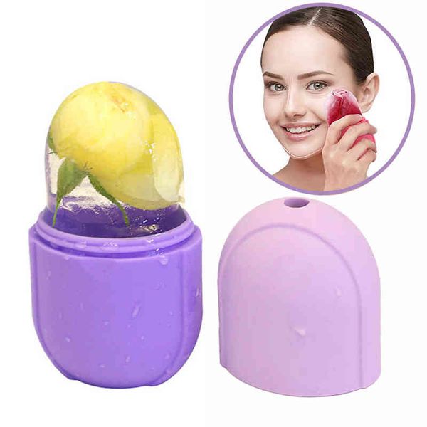 Cura della pelle Bellezza Lifting Contouring Strumento Vassoi per cubetti di ghiaccio in silicone Globe Balls Massaggiatore viso Rullo facciale Ridurre l'acne220429