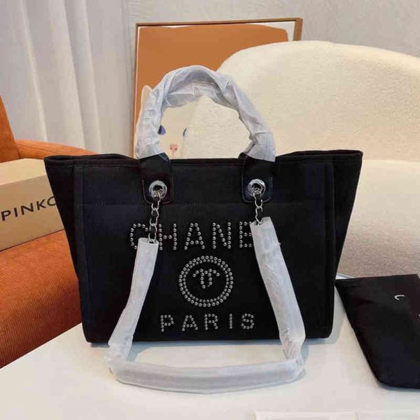

beach luxury bags pearl embroidered evening bag designer brand ch canvas single shoulder portable shopping tote women handbags label backpac
