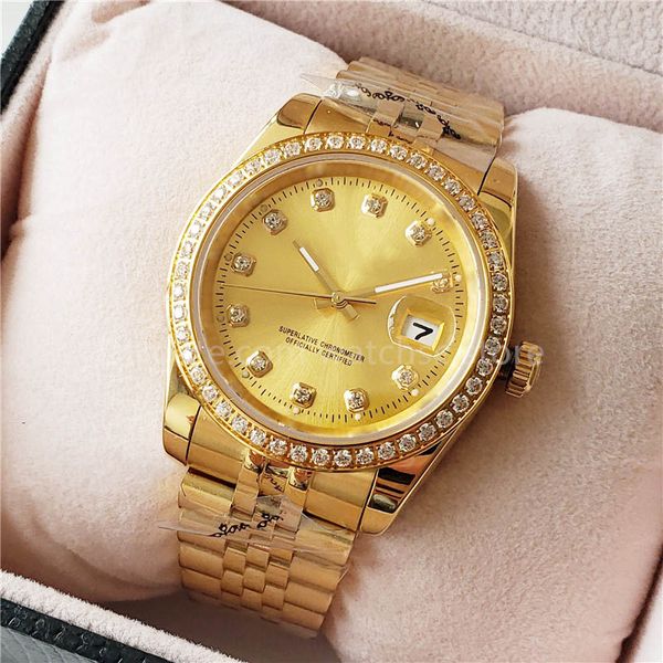 

watch watchsc - 41mm 36mm automatic mechanical mens watches bezel stainless steel women diamond 31mm 28mm waterproof luminous wristwatches, Slivery;brown