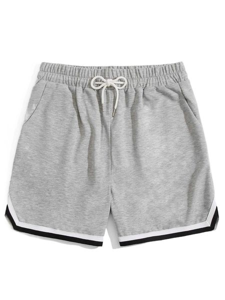 

romwe guys striped trim shorts 252z#, White;black