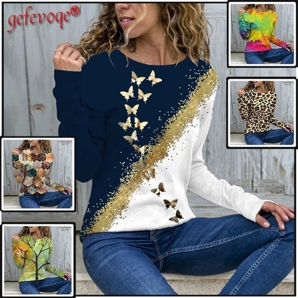 

harajuku printed clothing women spring autumn fashion casual long sleeve t shirt female streetwear loose tee 220427, White