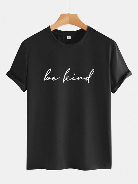 

extended sizes men slogan graphic round neck tee b3rj#, White;black