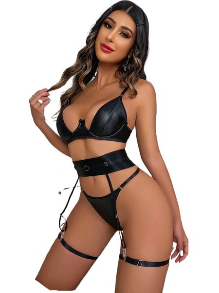 

5pack garter underwire lingerie set e7w8#, Black;red