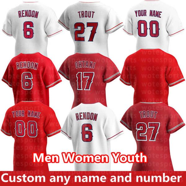 

17 shohei ohtani jersey 27 mike trout 6 anthony rendon dylan bundy justin upton david fletcher jo adell white red custom player baseball, Black