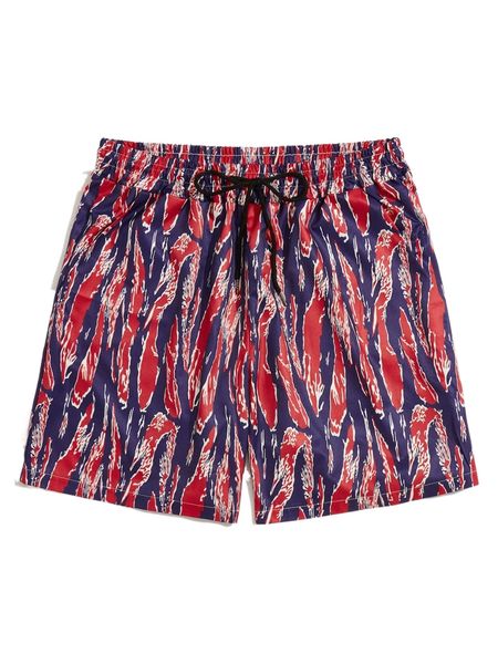 

romwe guys allover print shorts 509c#, White;black
