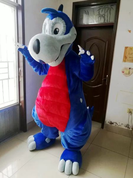 Costume della mascotte del drago inosauro per i costumi della mascotte del personaggio dei cartoni animati del partito per