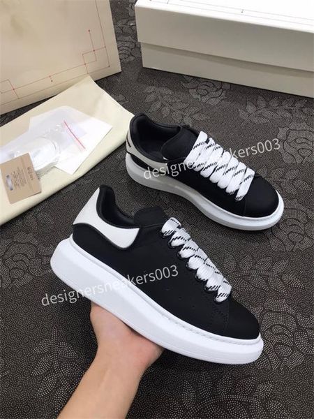 

2022 designer sneaker boots brand shoes men women designers sneakers classic leather lace up stripe rubber sole causal shoe size35-45 yn2009, Black