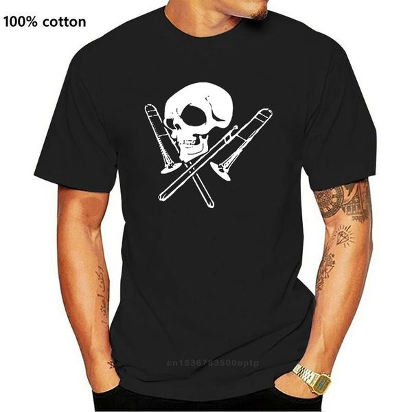 Мужские футболки удобные бренд мужской модный череп и тромбон 3D-печатные футболки