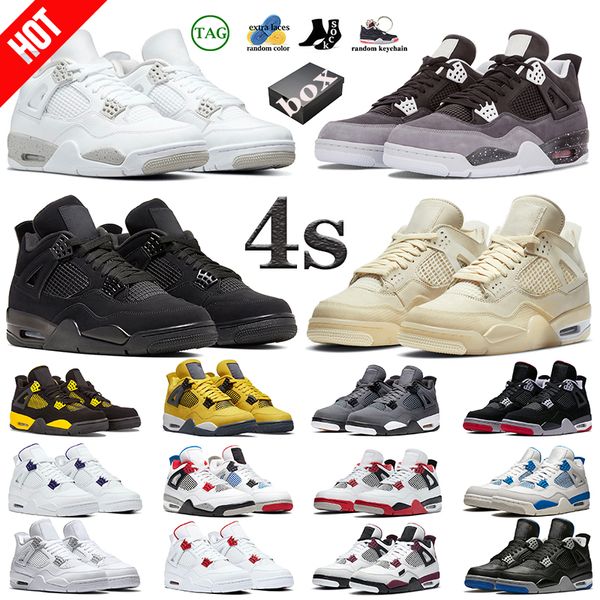 

boots 4 4s women men basketball shoes black cat bred sail fire red thunder white oreo university blue cool grey what the mushroom safety ora