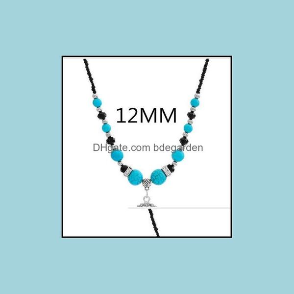 

pendant necklaces pendants jewelry fashion-national style turquoises beads snap necklace 55cm fit diy 12mm 18mm butto dhmbf, Silver