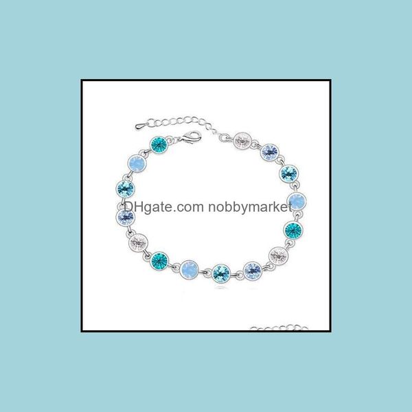 

charm bracelets jewelry 18k sier plated beads brand crystal bracelet bangle accessories for women christmas gift drop delivery 2021 ohqct, Golden;silver