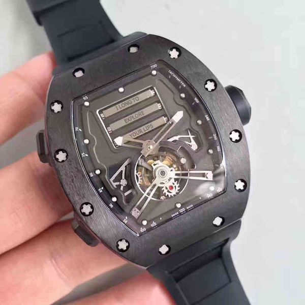 Richardmill Watch Mens Designer Hareketi Otomatik Lüks Şarap Namlu Boş Zaman İş Rms69 Tam Otomatik CE