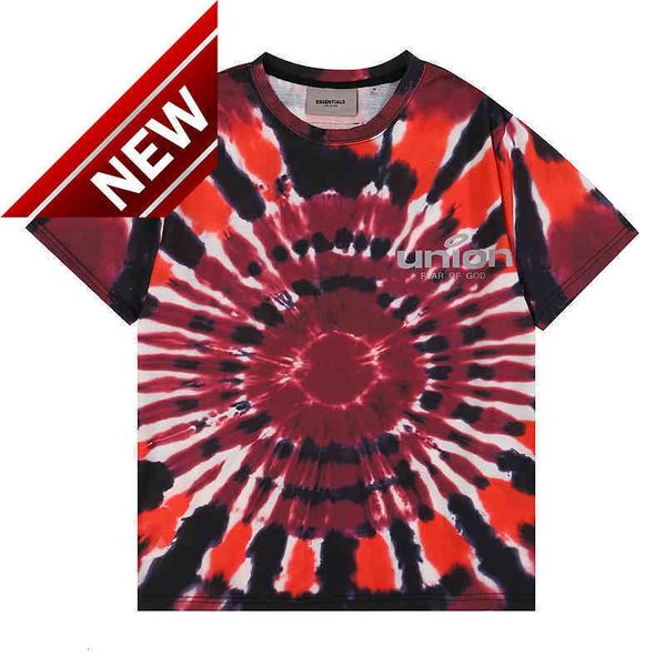 

50% off discount co chaopai fog essentials30th anniversary branded high street tie dye pressure printing short sleeve t-shirt men and women, White;black