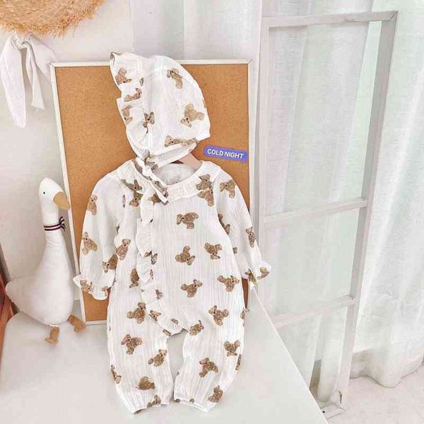 

sanlutoz autumn animal baby boys girls rompers long sleeve cute toddler clothes with hat g220521, Blue