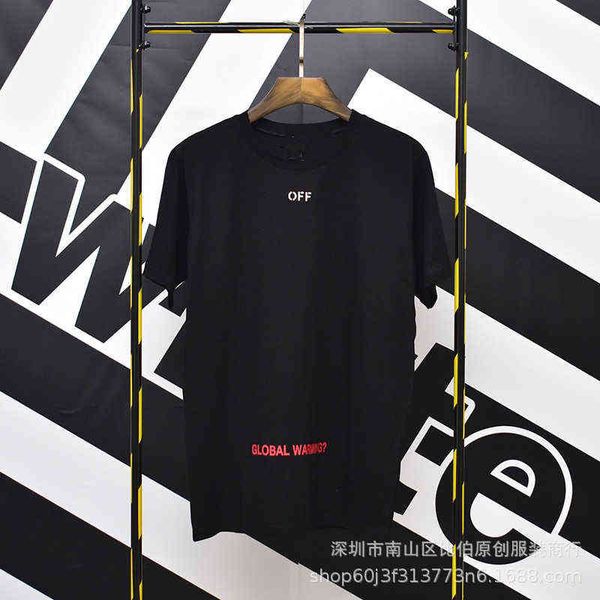 

factory direct sales designer new brand short sleeve wholesale street fashion summer off t-shirt ow flower pattern men's and women&#039, White;black