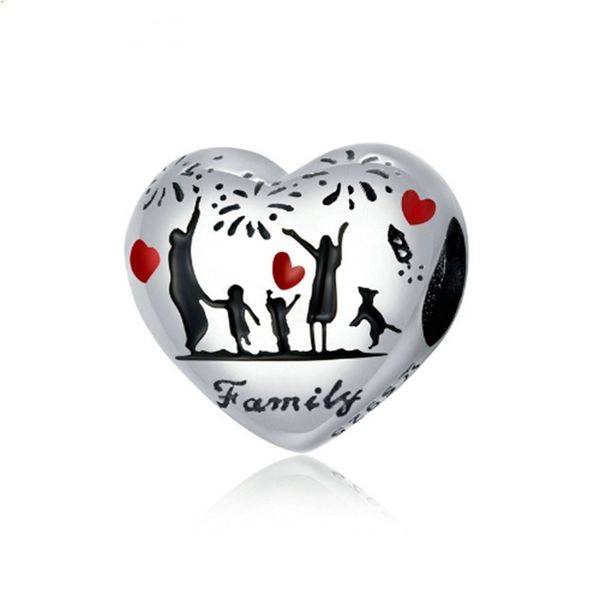 

fits pandora original bracelets 20pcs silver charms beads thanksgiving family enamel silver charms bead for women diy european necklace jewe, Black