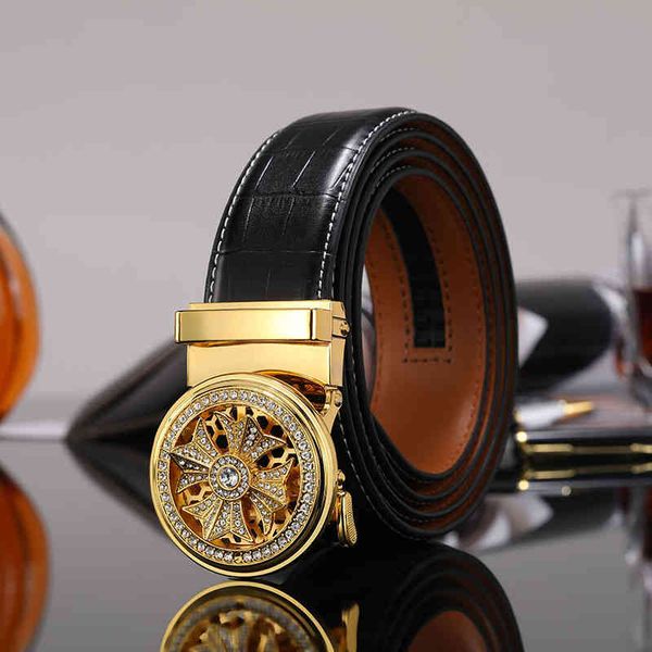 

belts fortune men's belt real leather automatic buckle bamboo mesh red trouser nb6e, Black;brown