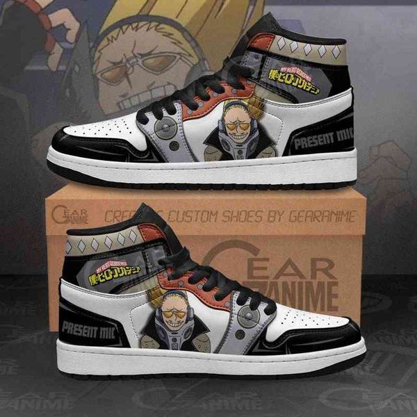 

present mic sneakers my hero academia anime shoes, Black
