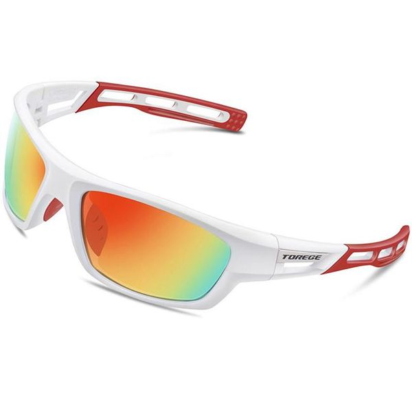 

torege fashion polarized sunglasses for men women running driving fishing golf baseball glasses tr90 unbreakable frame256g, White;black